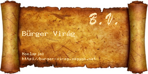 Bürger Virág névjegykártya