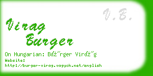 virag burger business card